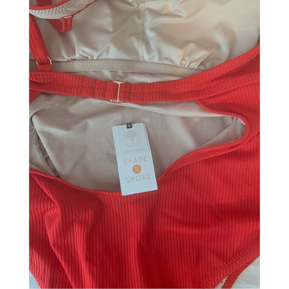 Shade and Shore One Piece Swimsuit One Shoulder Asymmetrical Red Size Small New - Picture 4 of 8